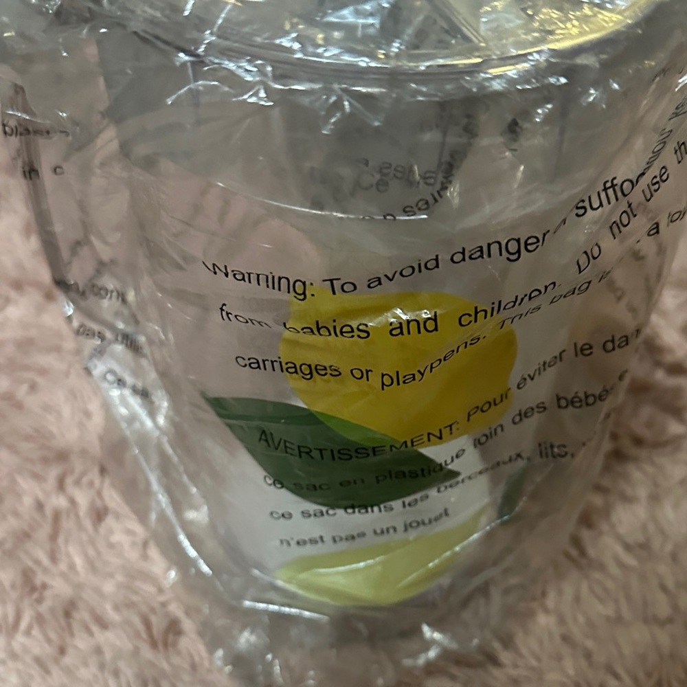 Kate Spade Clear Plastic Drink Pitcher with Yellow Green Fruit Spring Summer